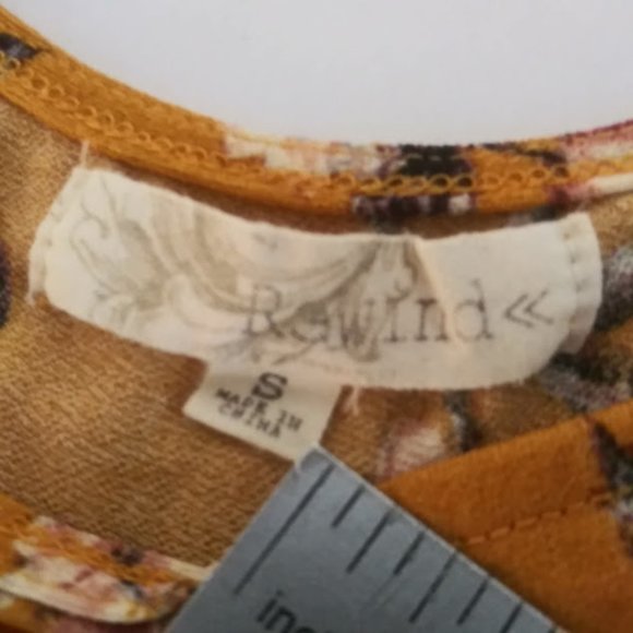 Rewind women's size S yellow, pink green and white floral blouse - Picture 8 of 10